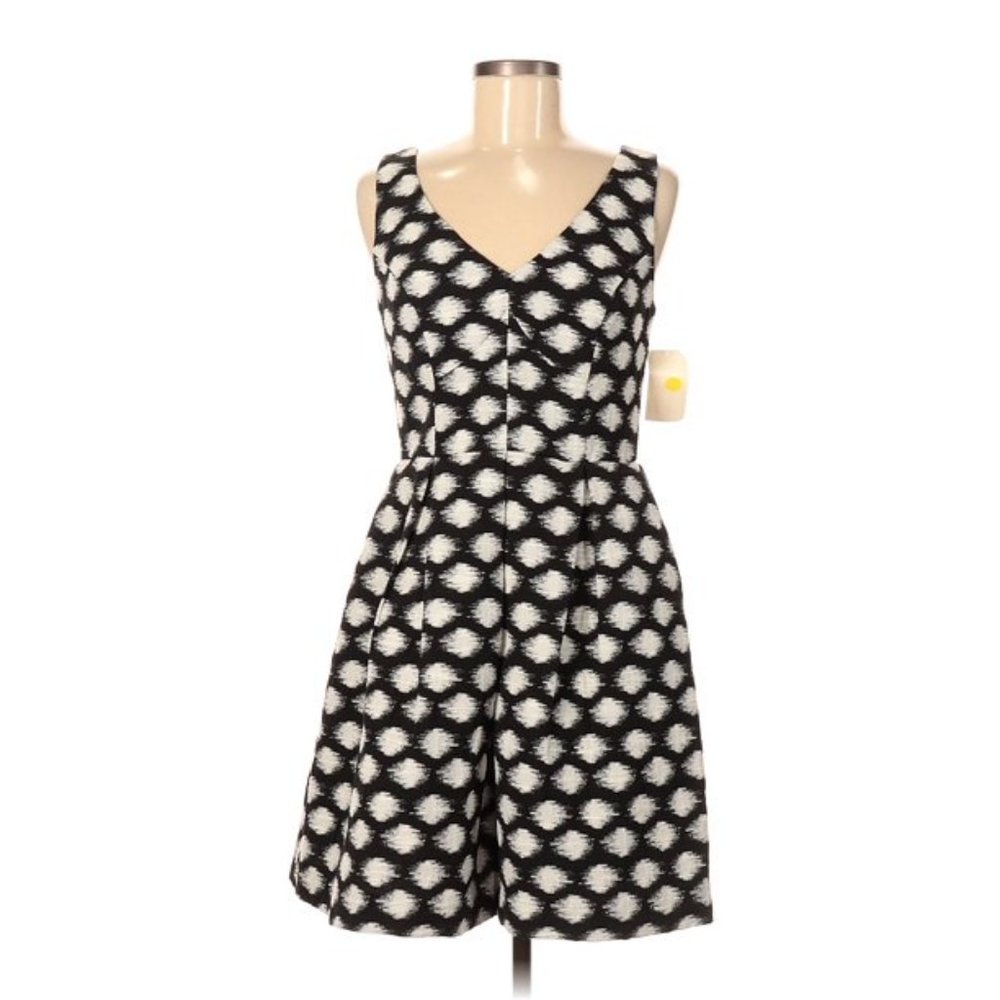 Shoshanna BlueWhite Ikat Dot Sweetheart Neck Sleeveless Dress Sz 8 #127